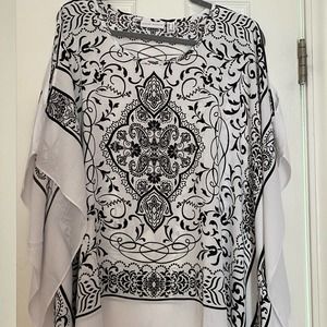 Susan Graver Printed Woven Scarf Top